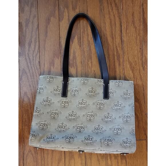 Dooney & Bourke Women's Large Tote Bag Monogram Tan Brown Vintage - Picture 2 of 16